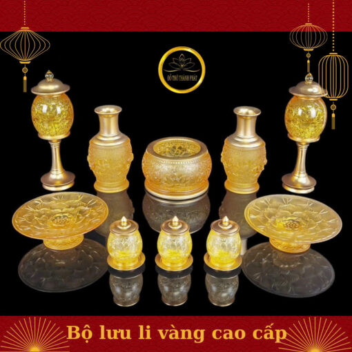 Bộ đồ thờ lưu li cao cấp  Nhập khẩu Đài Loan