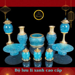 Bộ đồ thờ lưu li cao cấp  Nhập khẩu Đài Loan 1